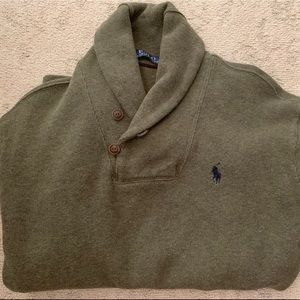 Dark Green Polo Ralph Lauren Shawl Sweater (s)